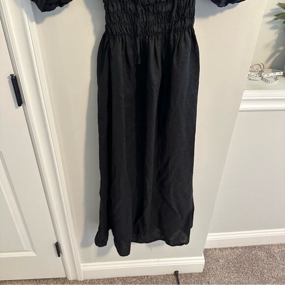 Tuckernuck Faithfull The Brand Black Linen Black Puff Sleeve Maxi Dress 4 - Picture 11 of 14